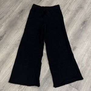 Women’s Lounge Black Wide-Leg Drawstring Pants Soft Sweatpants Workout